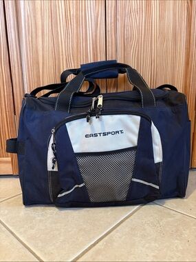 NEW Eastsport Duffle Bag Blue & Tan Sports Gym Luggage